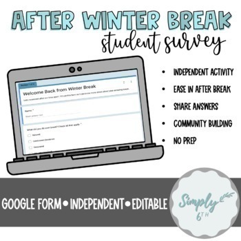 Preview of Ultimate After Winter Break Student Survey (Google Form)