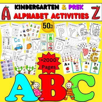 Preview of Ultimate Alphabet A-Z Activities, Worksheets, Games, Flashcard, Posters BUNDLE