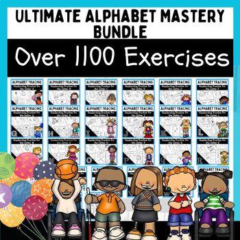Preview of Ultimate Alphabet Mastery Bundle: Over 1100 Exercises - Tracing Cards & Handwrit