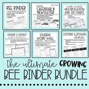 Preview of Ultimate BEE Binder GROWING Bundle Student Learning Resources Take Home Binder