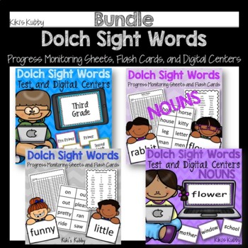 Preview of Ultimate BUNDLE Dolch Sight Words: Progress Monitoring and Digital Centers