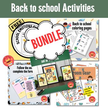 Preview of Back-to-School Activity BUNDLE/5 Printable Resources for an Outstanding Start