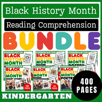 Preview of Ultimate Black History Month Reading Comprehension Bundle for Kindergarten
