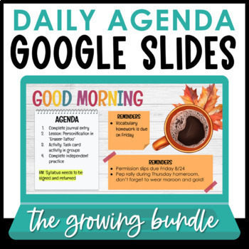 Preview of Daily Agenda Google Slides | Ultimate Bundle!