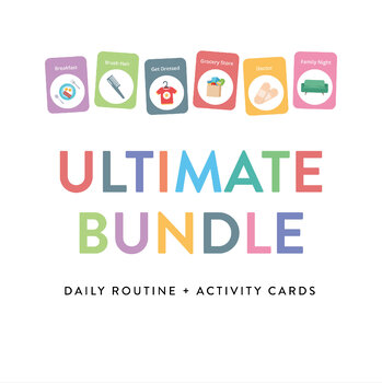 Preview of Ultimate Bundle - Daily Routine + Activity Cards I Toddler Routine Chart I Visua