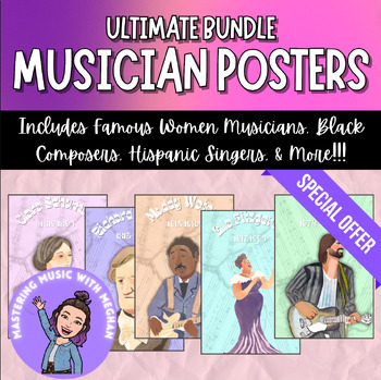 Preview of Ultimate Bundle Famous Musician Posters - Pastel Music