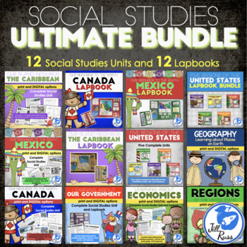 Preview of Ultimate Social Studies Bundle Print and Digital Distance Learning