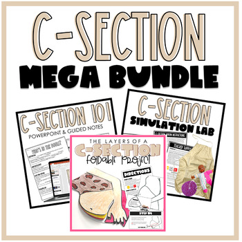 Preview of Mega C-section Bundle | Layers of a C-section, C-Section 101 & C-section Sim.