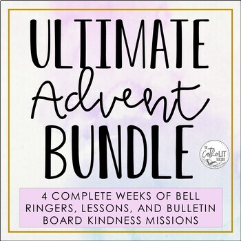 Preview of Ultimate Catholic Advent Bundle: Bell Ringers, Lessons, and Bulletin Board