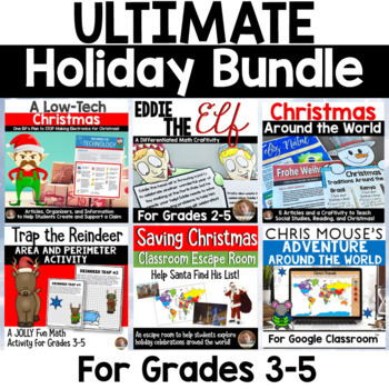 Preview of Ultimate Christmas Bundle: Social Studies, Reading, Writing and Math!