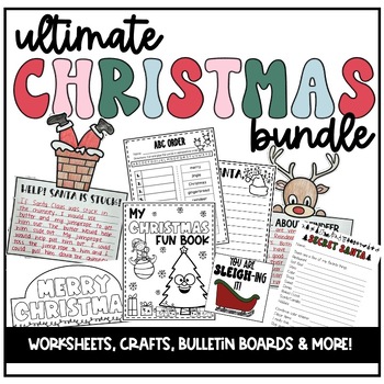 Preview of Ultimate Christmas Bundle - Worksheets, Crafts, Bulletin Boards & More!