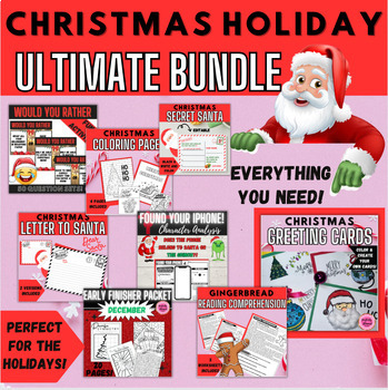Preview of Ultimate Christmas Bundle Would You Rather Games Writing & Drawing Activities