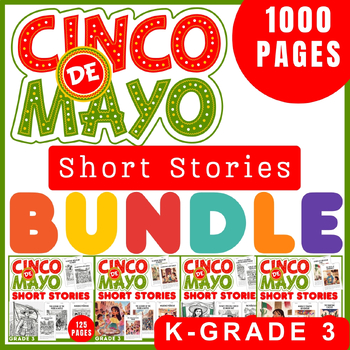 Preview of Ultimate Cinco de Mayo Short Stories Reading Comprehension Bundle for K-Grade 3