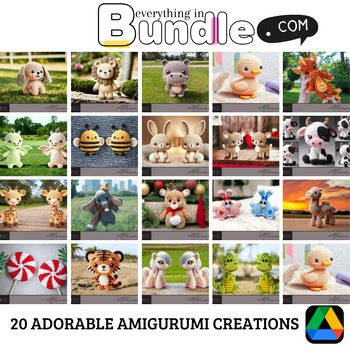 Preview of Ultimate Crochet Pattern Bundle: 20 Adorable Amigurumi Creations