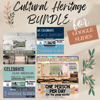 Preview of Ultimate Cultural Heritage Month Bundle | Google Slides | Person Per Day