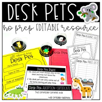 Preview of Ultimate DESK PET No Prep Resource with Editable PPT and Printable PDF