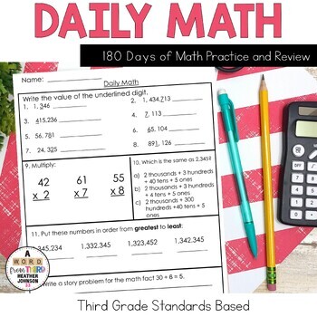 Preview of Daily Math Practice Spiral Review bundle