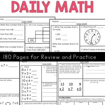Daily Math Practice Spiral Review bundle by Heather Johnson 33 | TPT