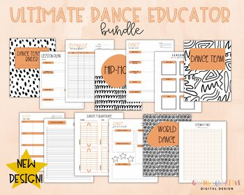 Preview of Ultimate Dance Educator Bundle Orange 2023-2024 / Dance Teacher Planner