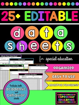 Preview of Editable Data Collection Sheets for Special Education IEP Goals