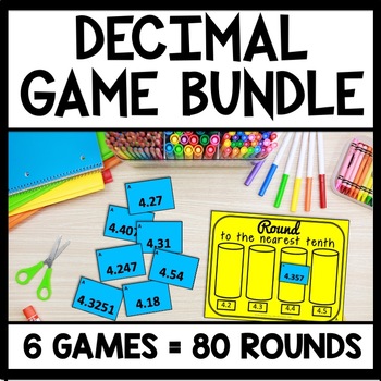Preview of 5th Grade Decimal Place Value Review Games, Sorting Activities, Montessori Math