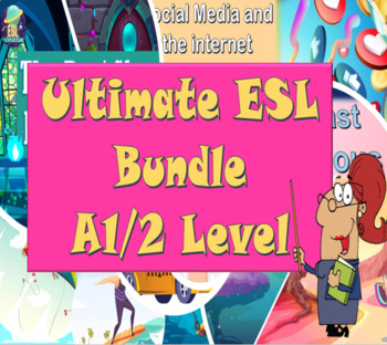 Preview of Ultimate ESL PowerPoint Bundle Part 2 . 20 Lessons for A1/A2 Level Students