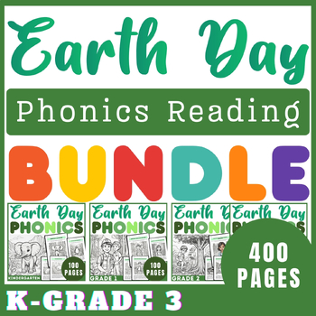 Preview of Ultimate Earth Day Phonics Reading Comprehension Passages Questions K-3 Bundle