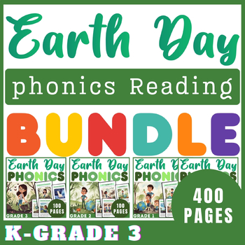 Preview of Ultimate Earth Day Phonics Reading Comprehension Passages Questions K-3 Bundle
