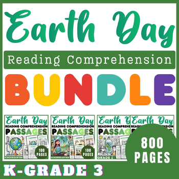 Preview of Ultimate Earth Day Reading Comprehension Passages with Question K-Grade 3 Bundle