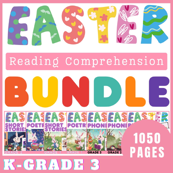 Preview of Ultimate Easter Reading Comprehension Passages with Questions K-Grade 3 Bundle