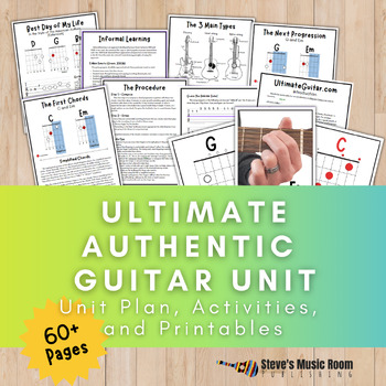 Preview of Ultimate Essential Guitar Unit | Modern Band | Beginner Guitar | Printables