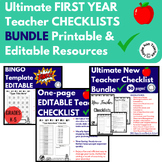 Ultimate FIRST YEAR Teacher CHECKLISTS BUNDLE Printable & 