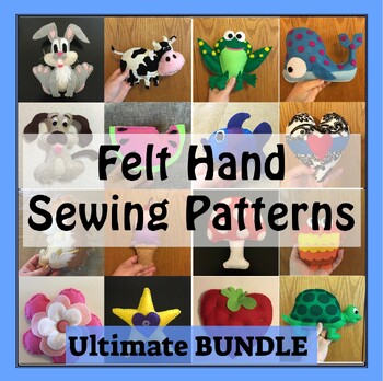 Preview of Ultimate Felt Hand Sewing Patterns Bundle Set with 17 patterns