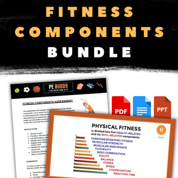 Preview of Ultimate Fitness Components Bundle! PowerPoints, Assessments and more!