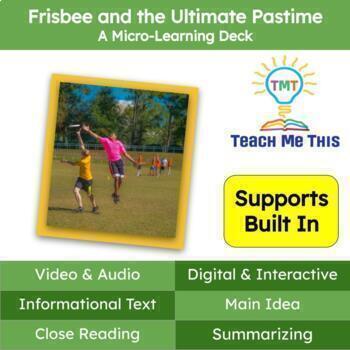 Preview of Ultimate Frisbee Informational Text Reading Passage and Activities