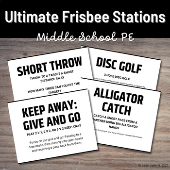 Preview of Ultimate Frisbee Stations for PE