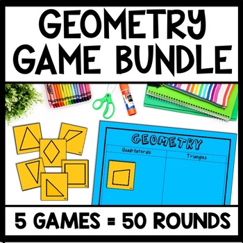 Preview of Attributes of Shapes, 5th - 4th Grade Geometry Games & Practice Sorts Centers