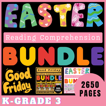 Preview of Ultimate Good Friday with Easter Reading Comprehension Passage Bundle K-3 Bundle