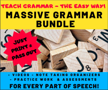 Preview of Ultimate Grammar Bundle! Parts of Speech for 5th, 6th, 7th, 8th grade