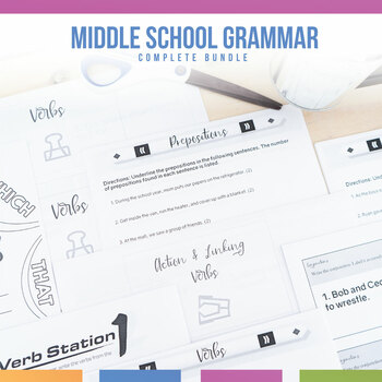 Preview of Ultimate Grammar Lesson Plan & Activities Bundle for Middle School | Grammar