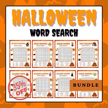 Preview of Ultimate Halloween Words Search Puzzles Bundle - Monsters Decorations and More