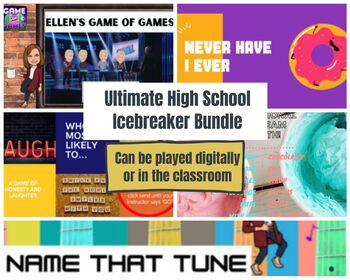 Preview of Ultimate High School Digital Zoom Icebreaker Game Bundle