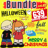 Ultimate Holiday Coloring Bundle: Halloween, Thanksgiving 
