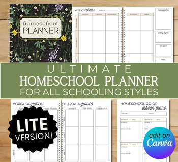 Preview of Ultimate Homeschool Planner LITE Version - Basic Homeschooling Planner