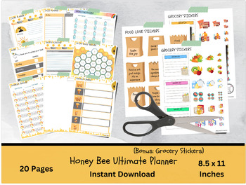 Preview of Ultimate Honey Bee Daily Planner Printable, Colorful Daily Organizer