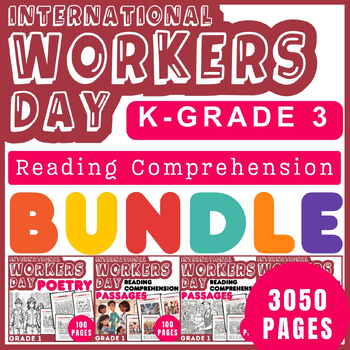 Preview of Ultimate International Workers' Day Reading Comprehension Bundle for K-Grade 3