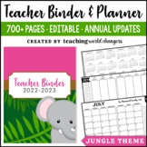 Jungle Teacher Binder and Planner