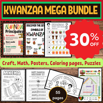 Preview of Ultimate Kwanzaa Celebration Bundle - Crafts, Math, Posters and Learning Fun