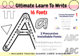 13x Letter Formation Fonts *Alphabet Letter Tracing Font *