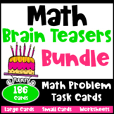 Math Brain Teasers Bundle: Task Cards & Worksheets: Math P